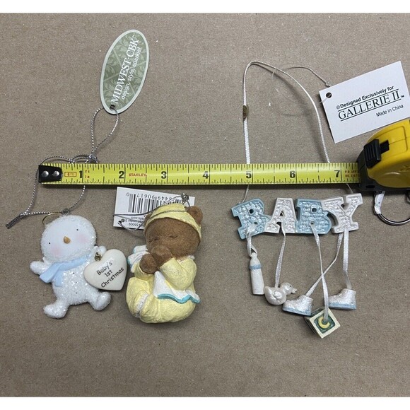 Three Baby Boy Ornaments Lot of 3 Assorted - Picture 5 of 5